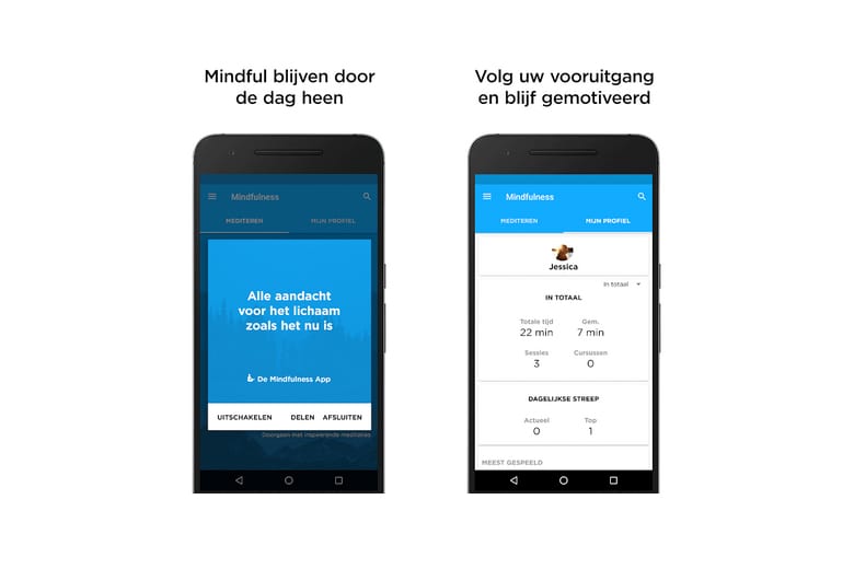 screenshot android app voor mindfulness meditatie