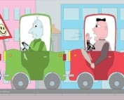 vectorfoto stress tijdens het rijden